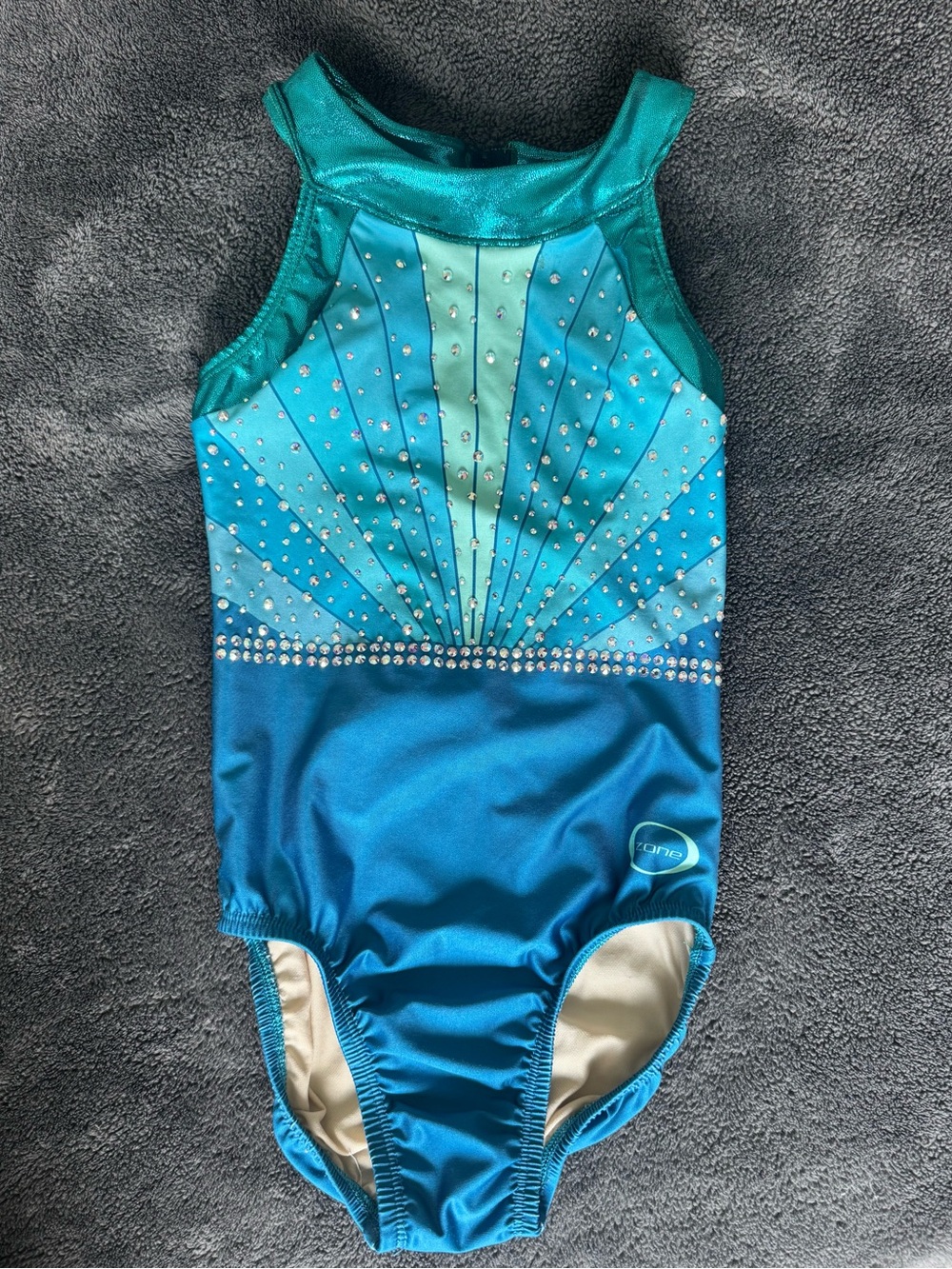 Girls' Teal Blue Sparkle Gymnastics Leotard